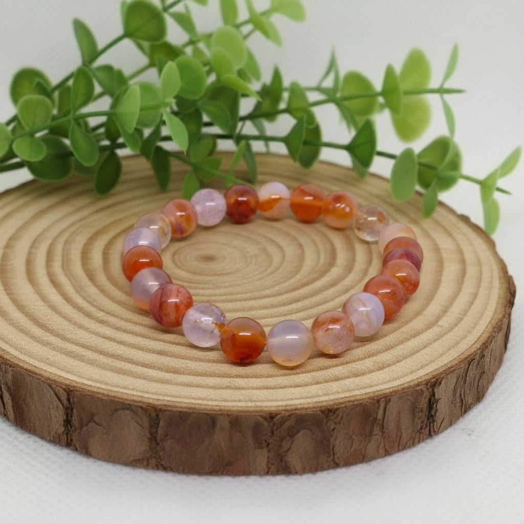 Bracelet en Cornaline Naturelle (Grade AA) — Vitalité, Créativité & Confiance en Soi