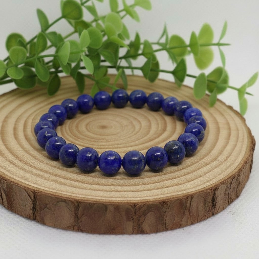 Bracelet en Lapis Lazuli Naturel (Grade A) — Sagesse, Communication & Confiance en Soi