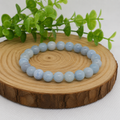 Bracelet en Aigue-Marine Naturelle (Grade AA) — Sérénité, Communication & Clarté d'Esprit