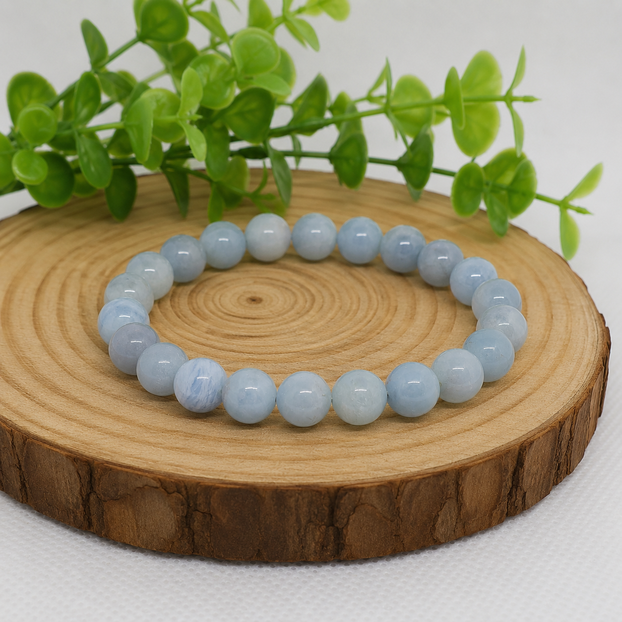 Bracelet en Aigue-Marine Naturelle (Grade AA) — Sérénité, Communication & Clarté d'Esprit