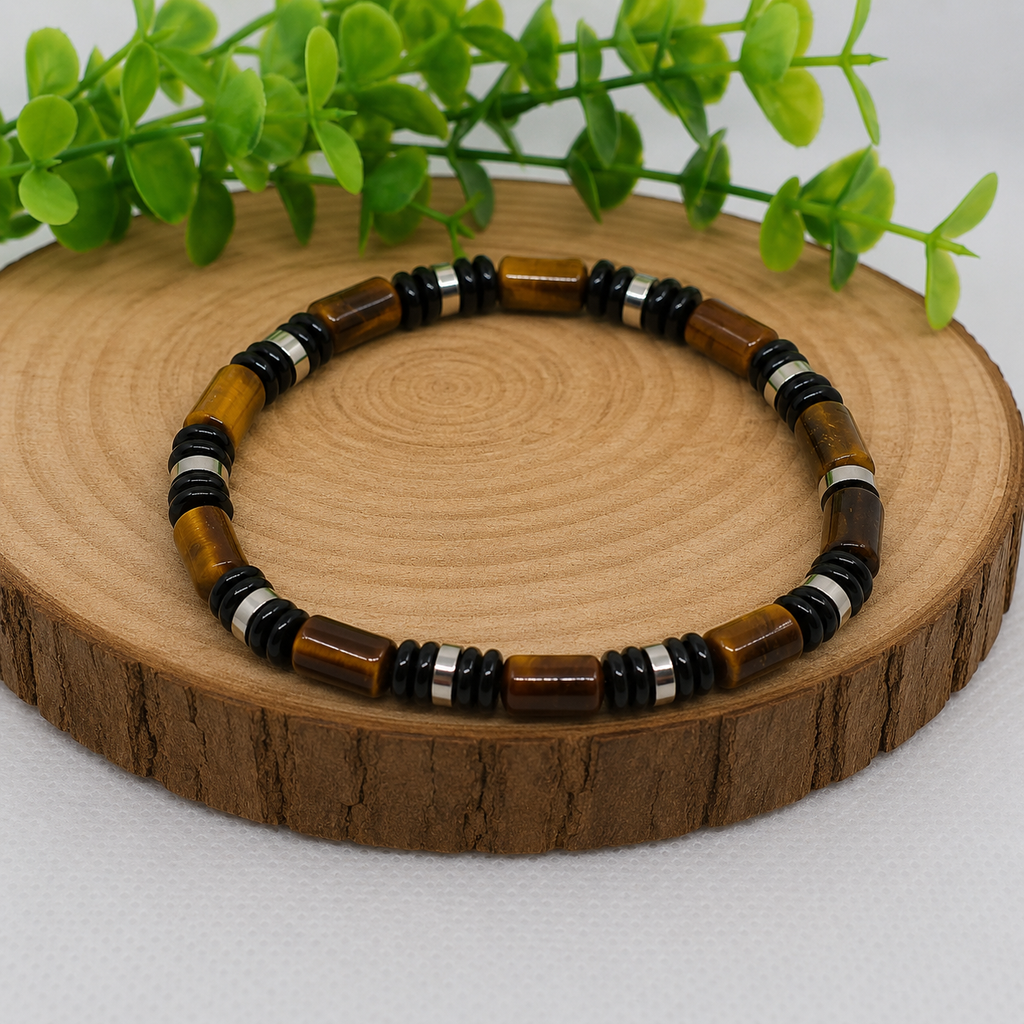 Bracelet protection Obsidienne & Œil de tigre