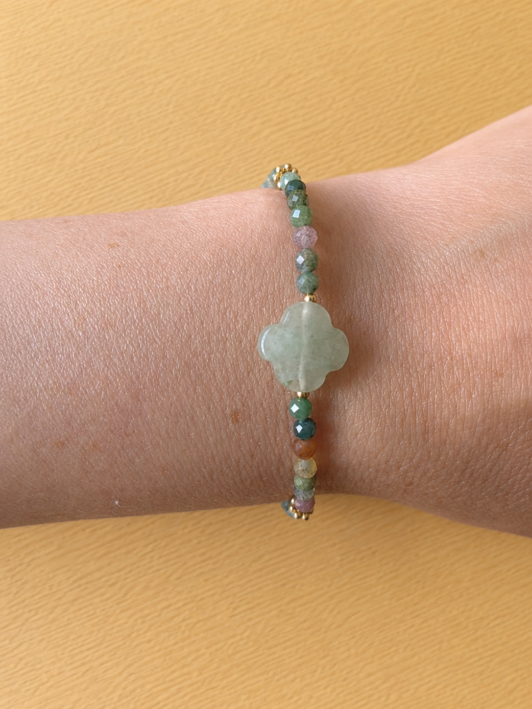 Bracelet Agate Indienne & Aventurine verte
