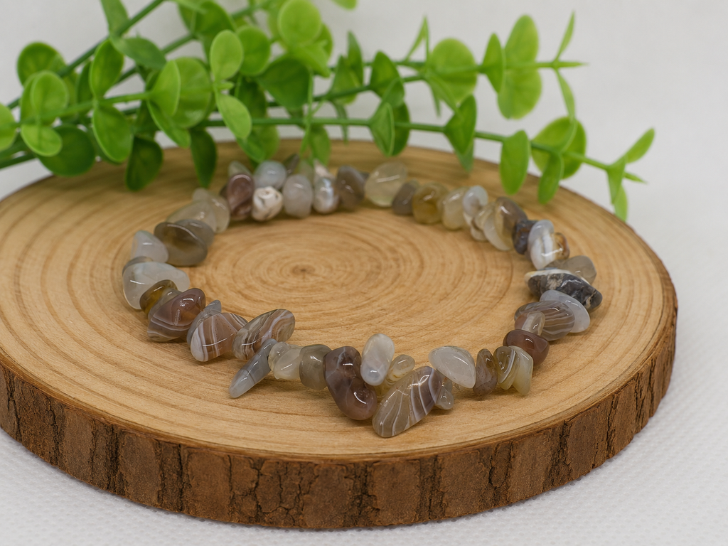 Bracelet baroque Agate de botswana (grade A)