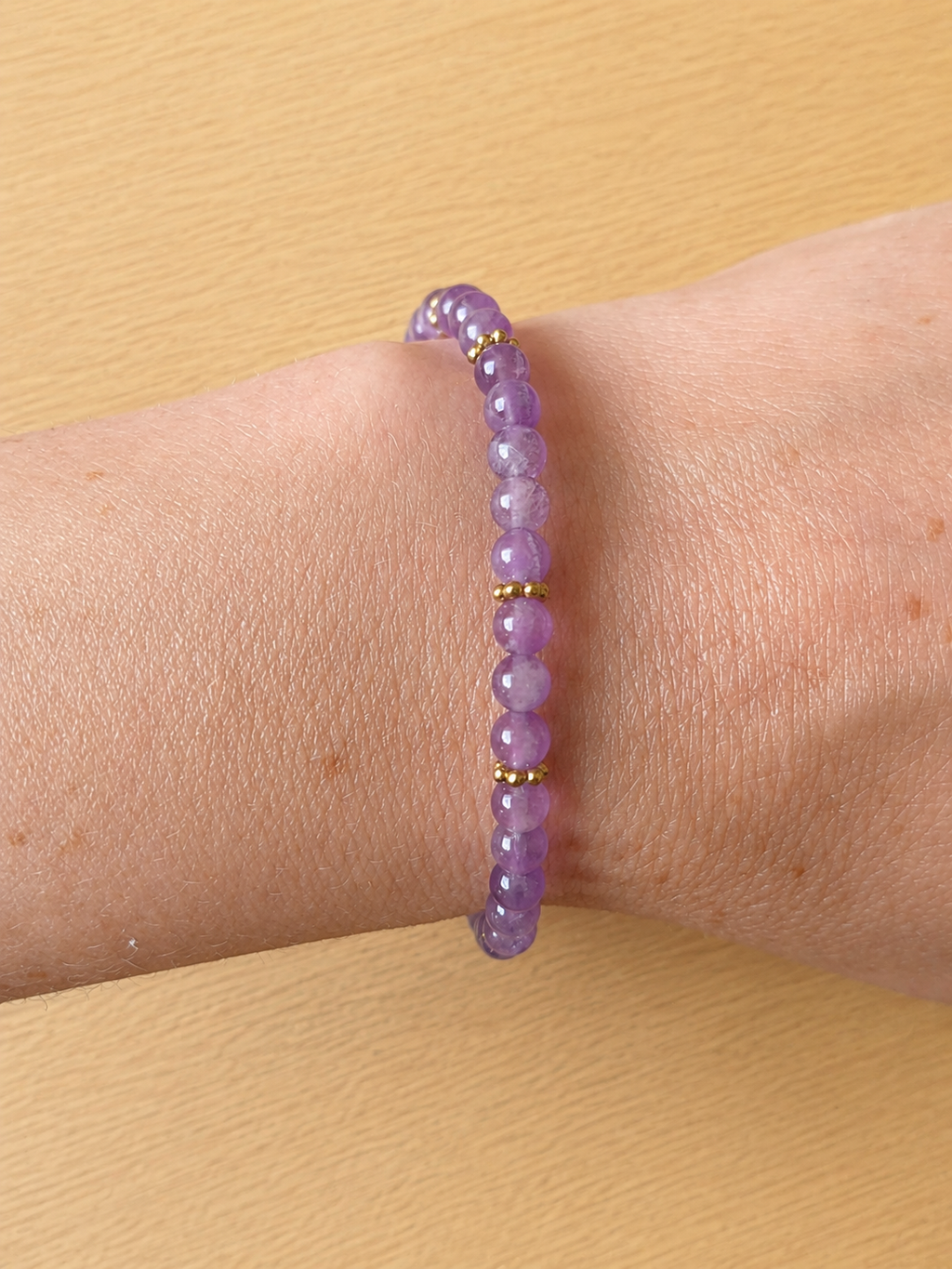 Bracelet doré Améthyste (Grade A)