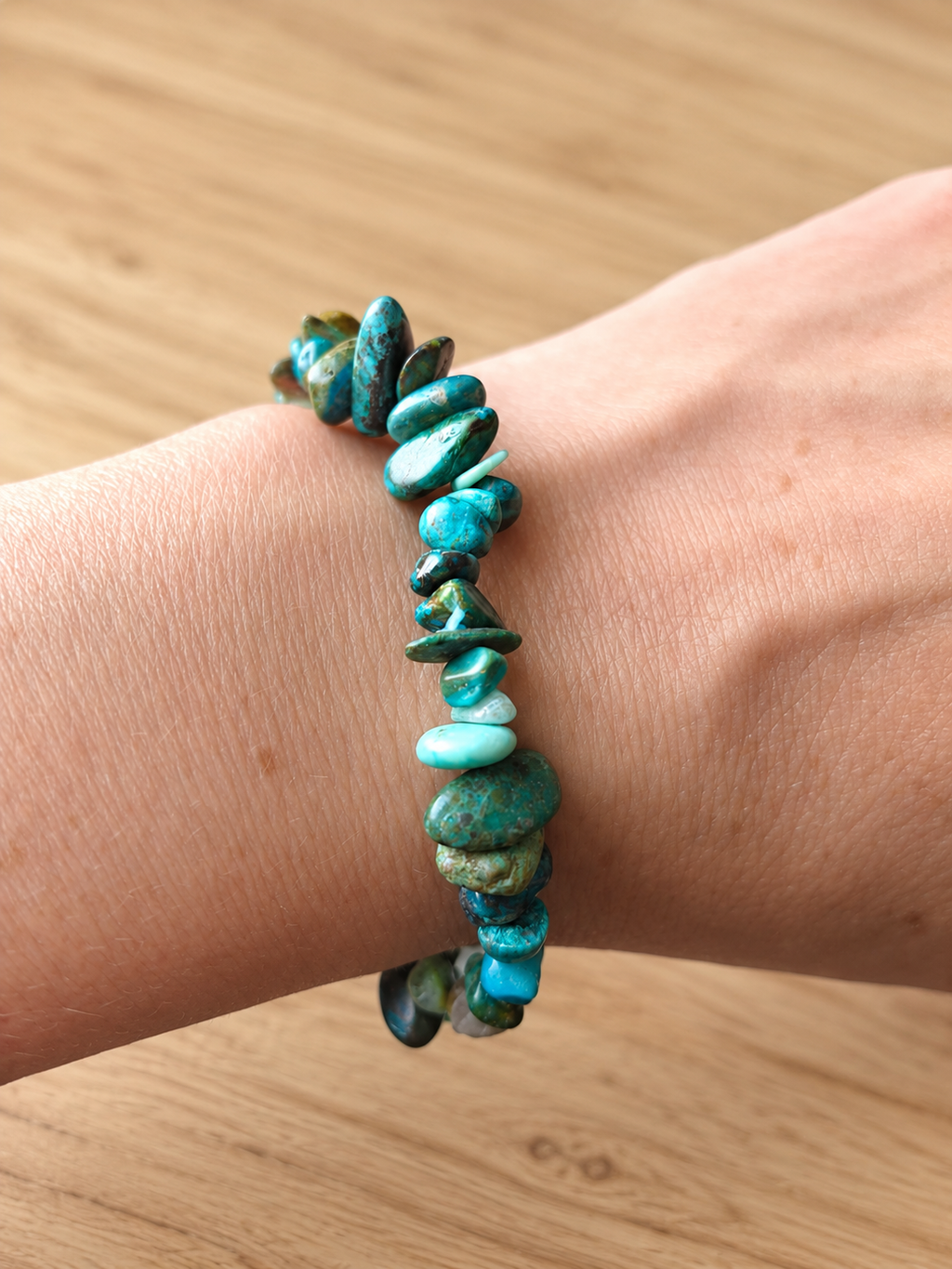 Bracelet Baroque en Chrysocolle du Pérou (Grade AA)