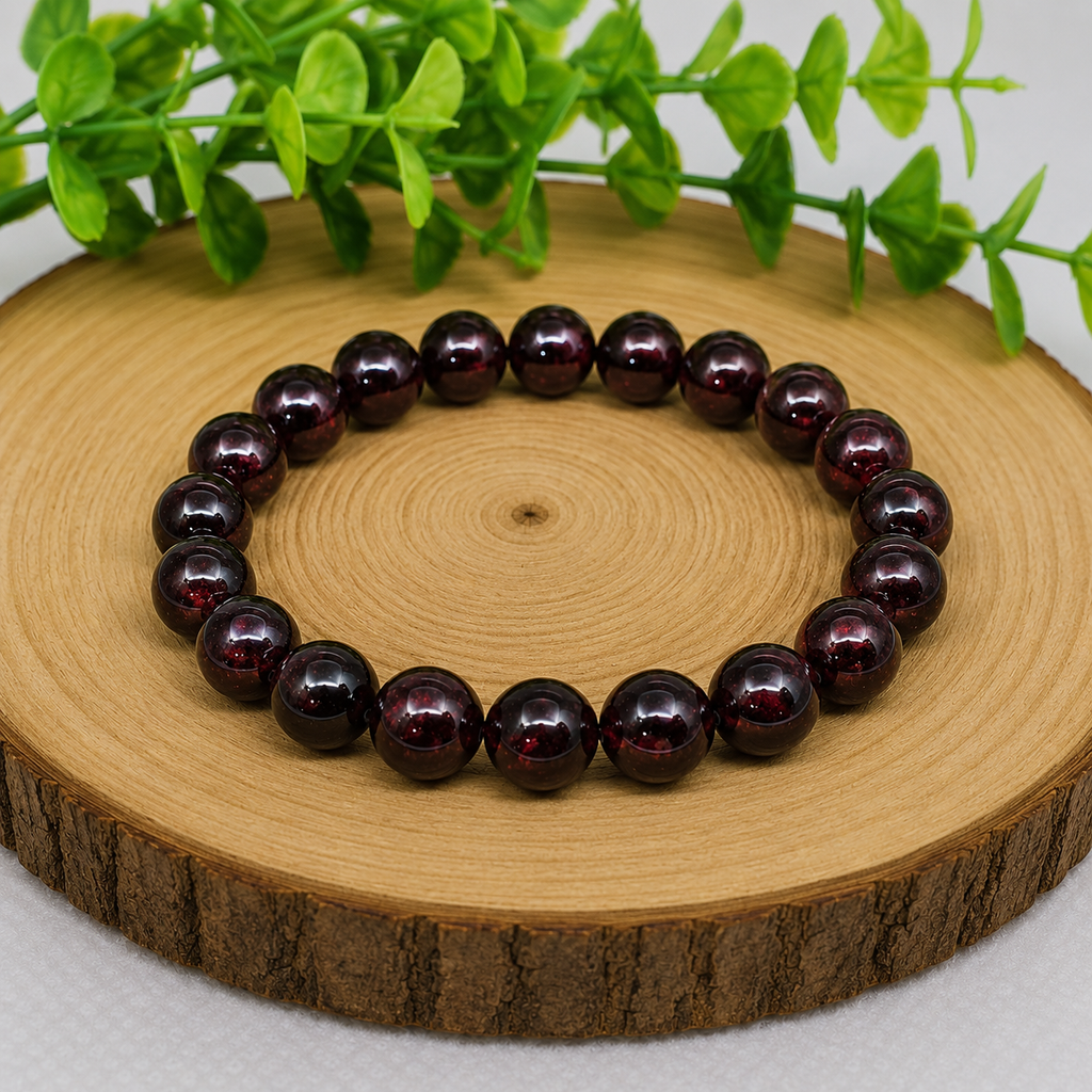 Bracelet en Grenat Rouge Naturel (Grade AA) — Passion, Courage & Énergie Vitale