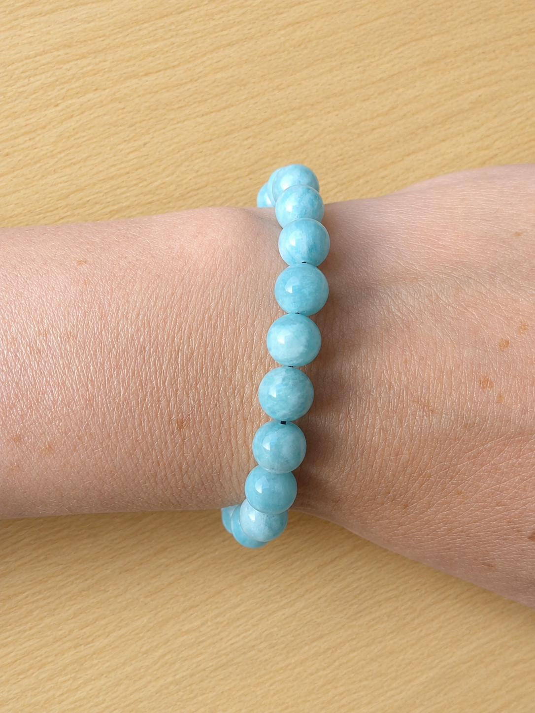 Bracelet en Amazonite Naturelle (Grade AA) — Joie de Vivre, Expression & Harmonie du Cœur