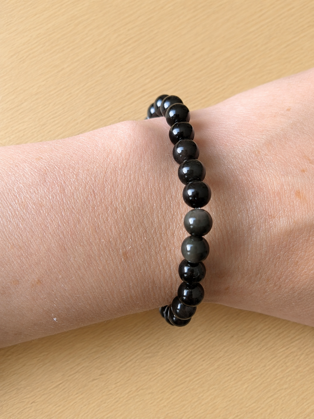 Bracelet en Obsidienne Œil Céleste 6 mm – Grade AA – Mexique