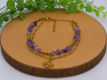 Œil d’Améthyste – Bracelet Doré en Pierre Naturelle
