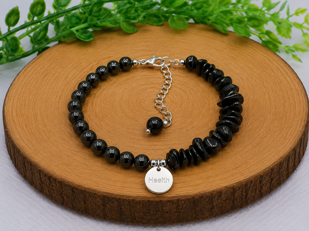 Paroles d’Obsidienne – Bracelet en Obsidienne Noire & Charme
