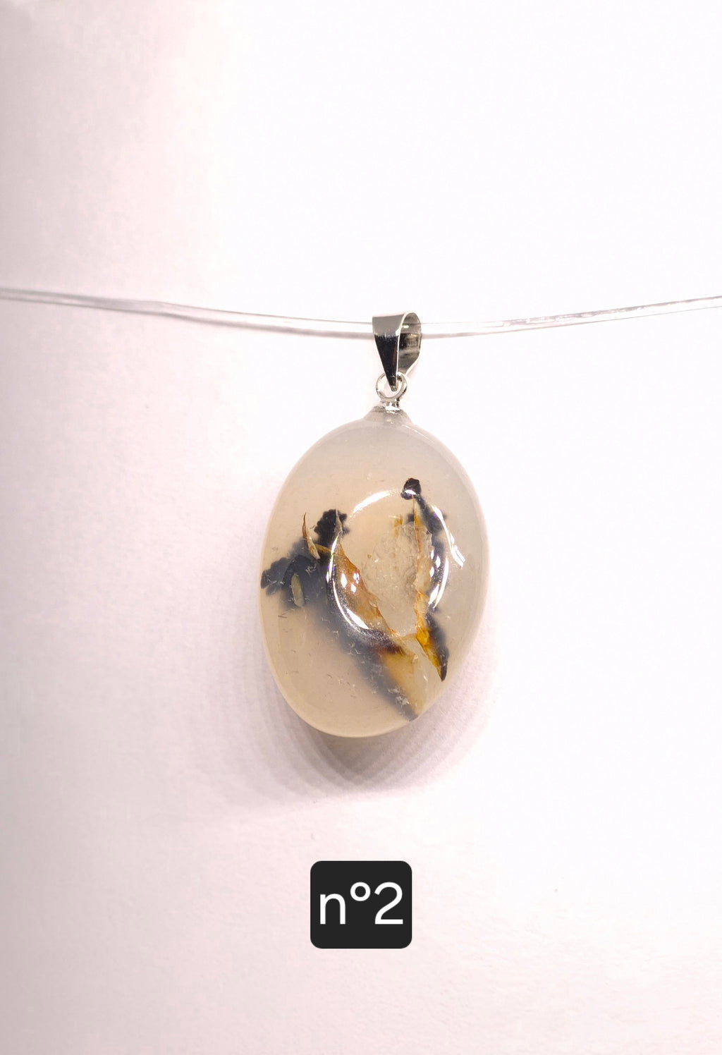 Pendentif Pierre Roulée en Agate Laiteuse du Brésil – Grade A