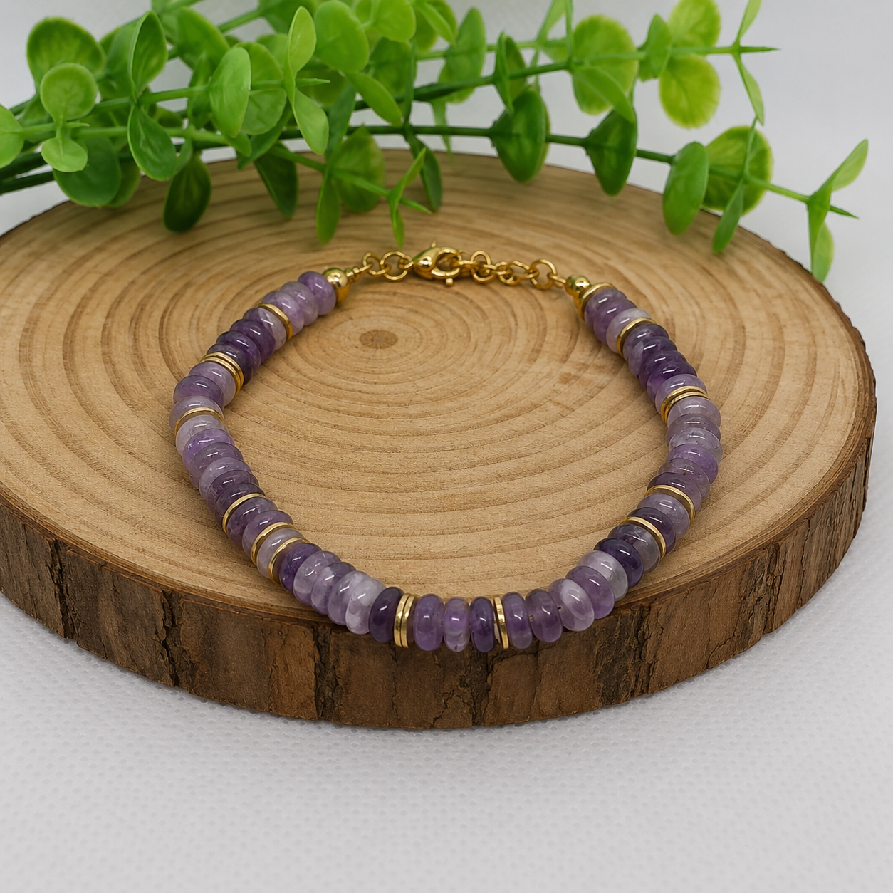 Bracelet doré Améthyste