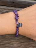 Paroles d’Améthyste – Bracelet Pierre Naturelle & Médaillon