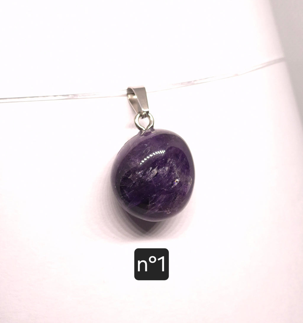 Pendentif Pierre Roulée en Améthyste du Brésil – Grade A