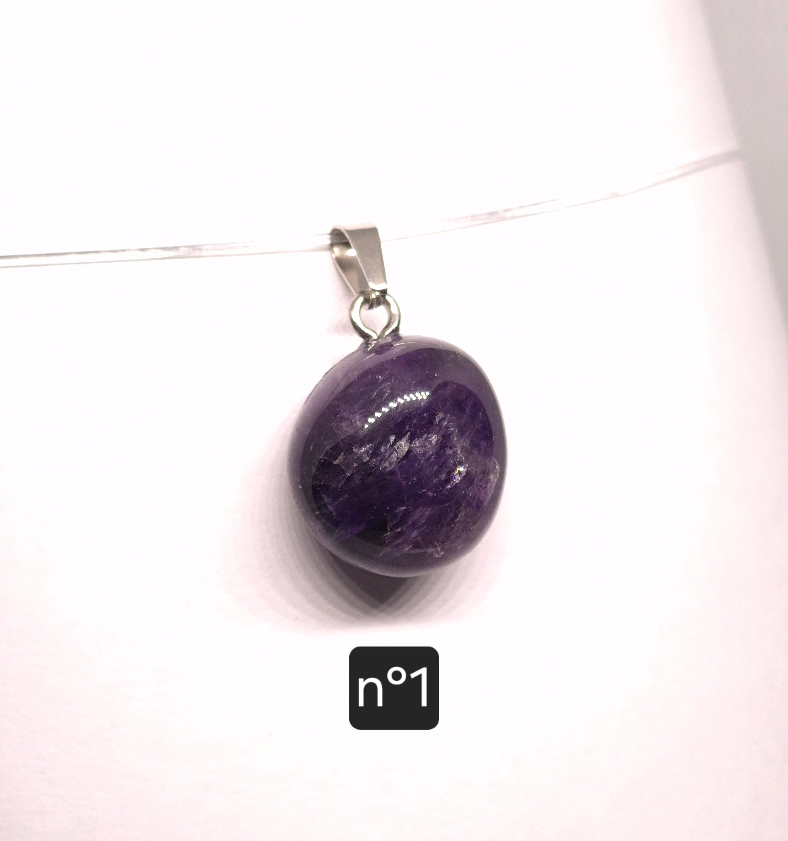 Pendentif Pierre Roulée en Améthyste du Brésil – Grade A