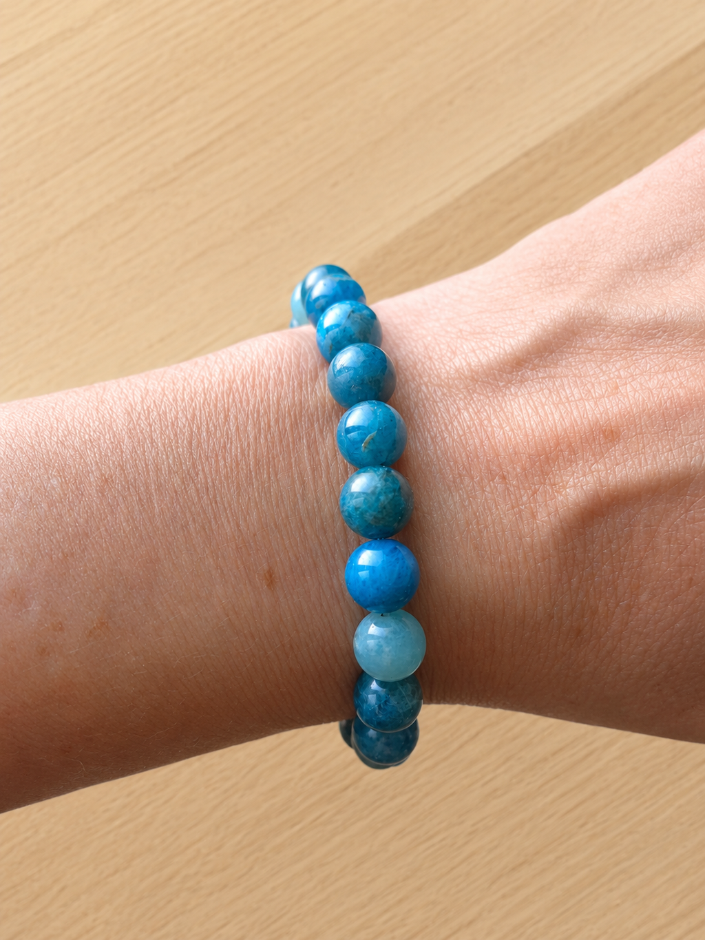 Bracelet en Apatite Bleue (Grade A+) 8mm - Expression, Clarté & Lâcher-prise