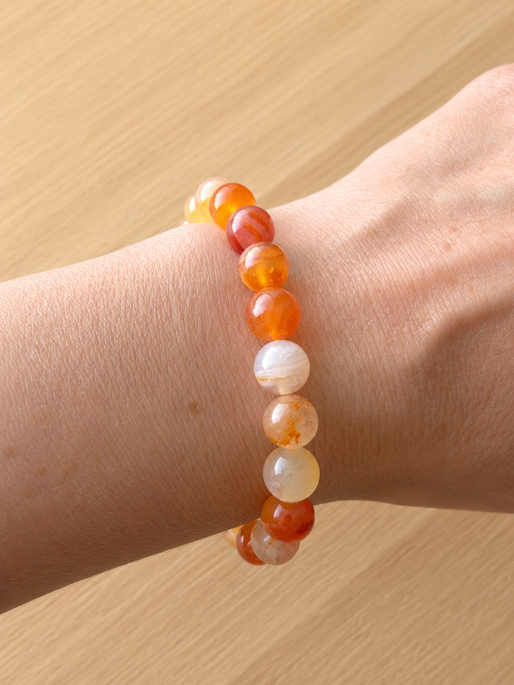 Bracelet en Cornaline Naturelle (Grade AA) — Vitalité, Créativité & Confiance en Soi