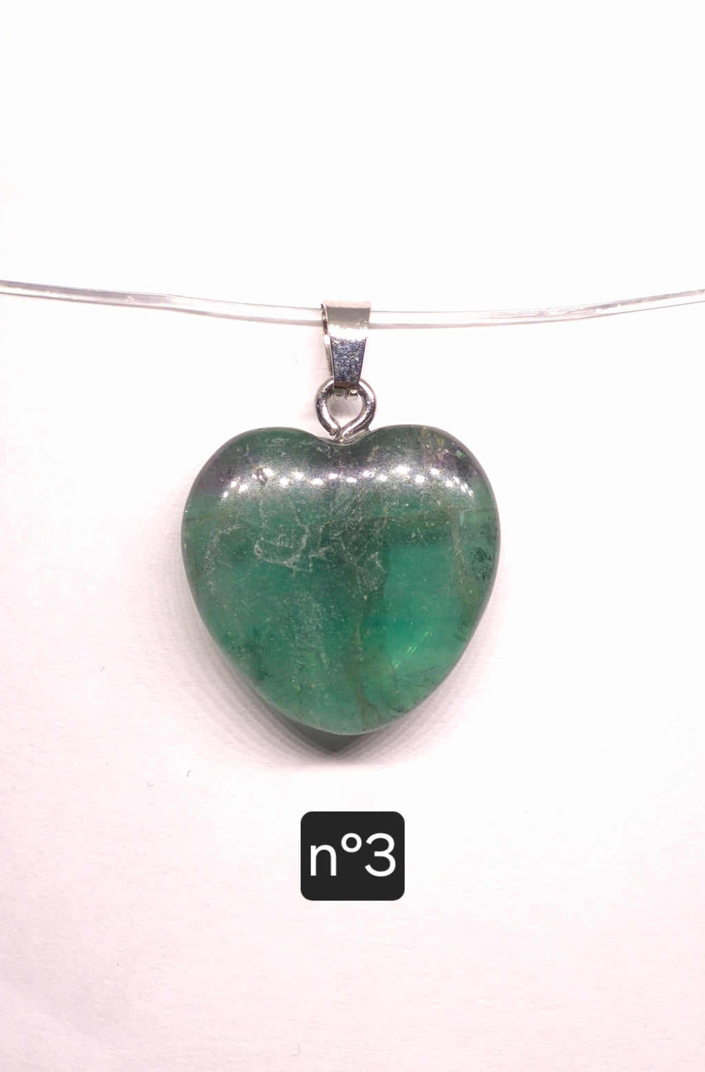 Pendentif Cœur en Fluorine Multicolore de Chine – 20 mm – Grade A