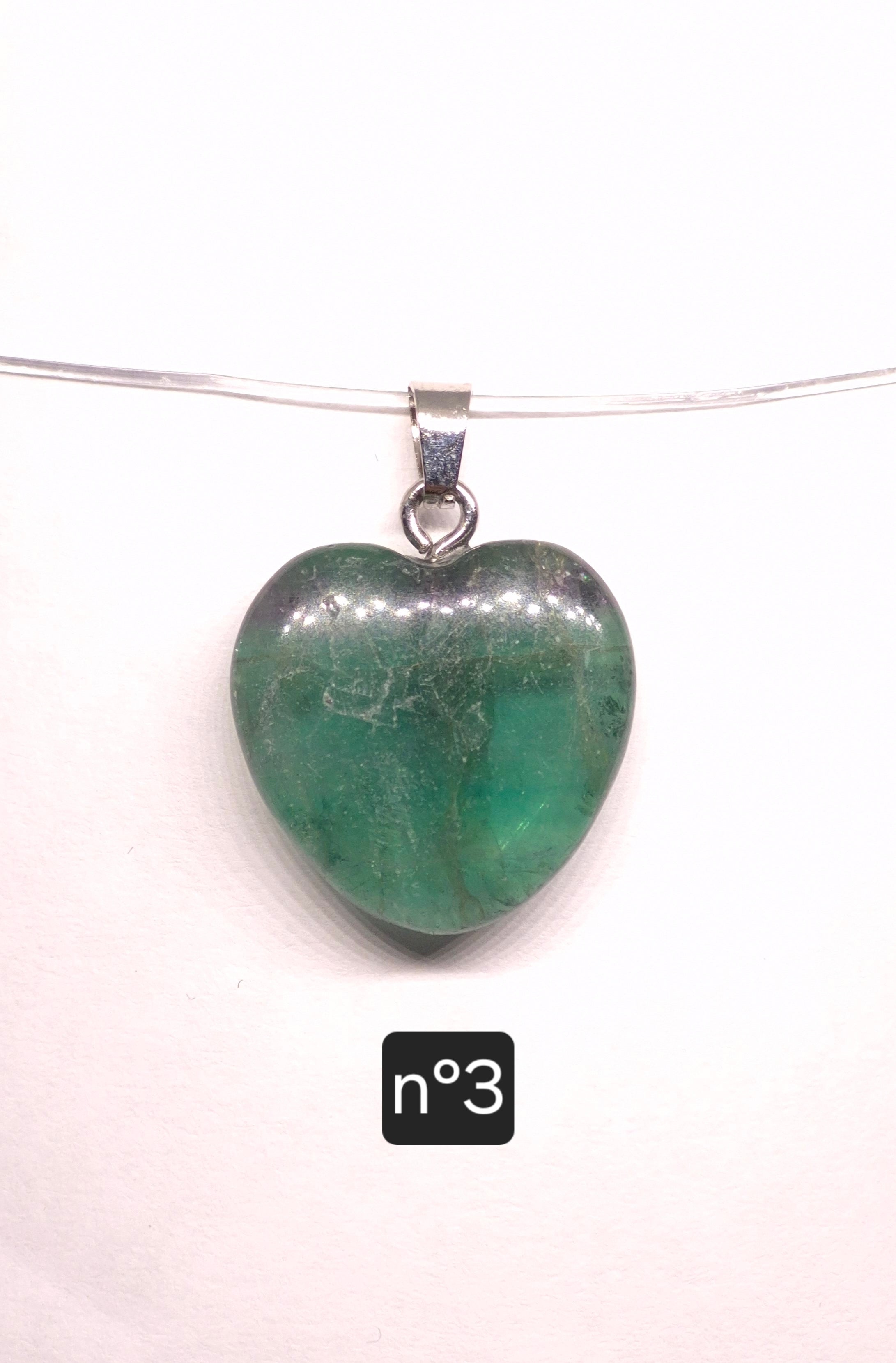 Pendentif Cœur en Fluorine Multicolore de Chine – 20 mm – Grade A