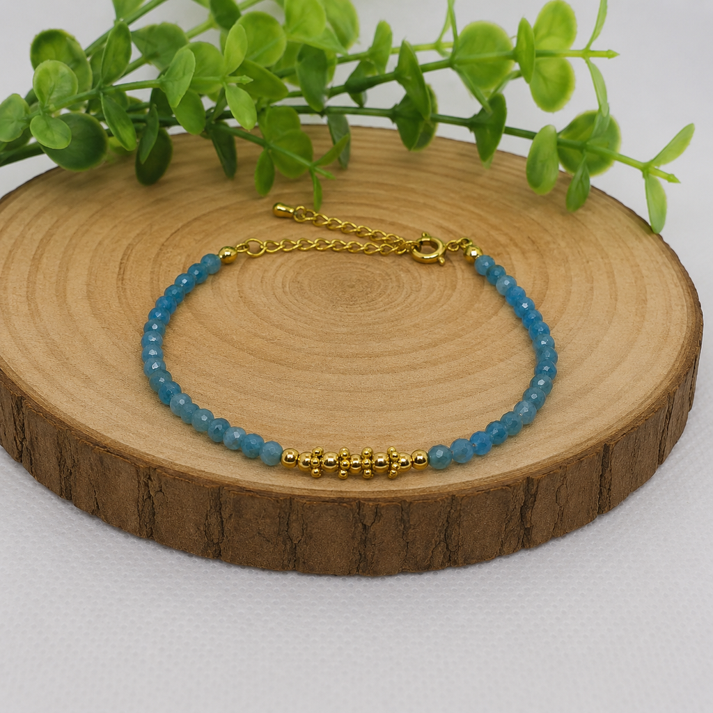 Bracelet fin doré Apatite AA - Madagascar