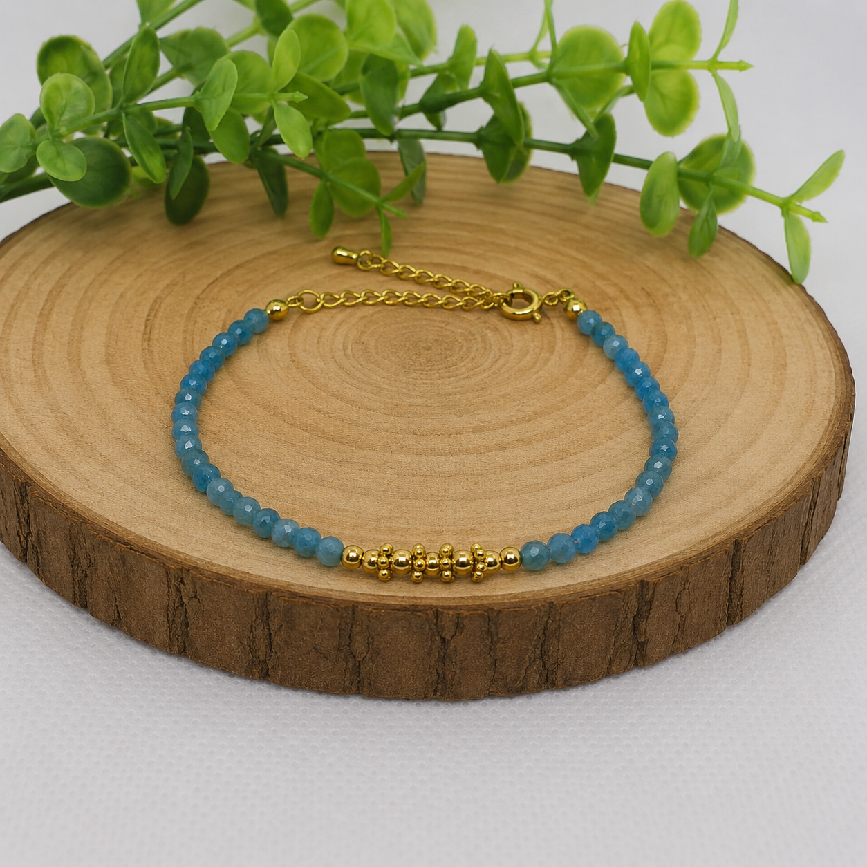 Bracelet fin doré Apatite AA - Madagascar
