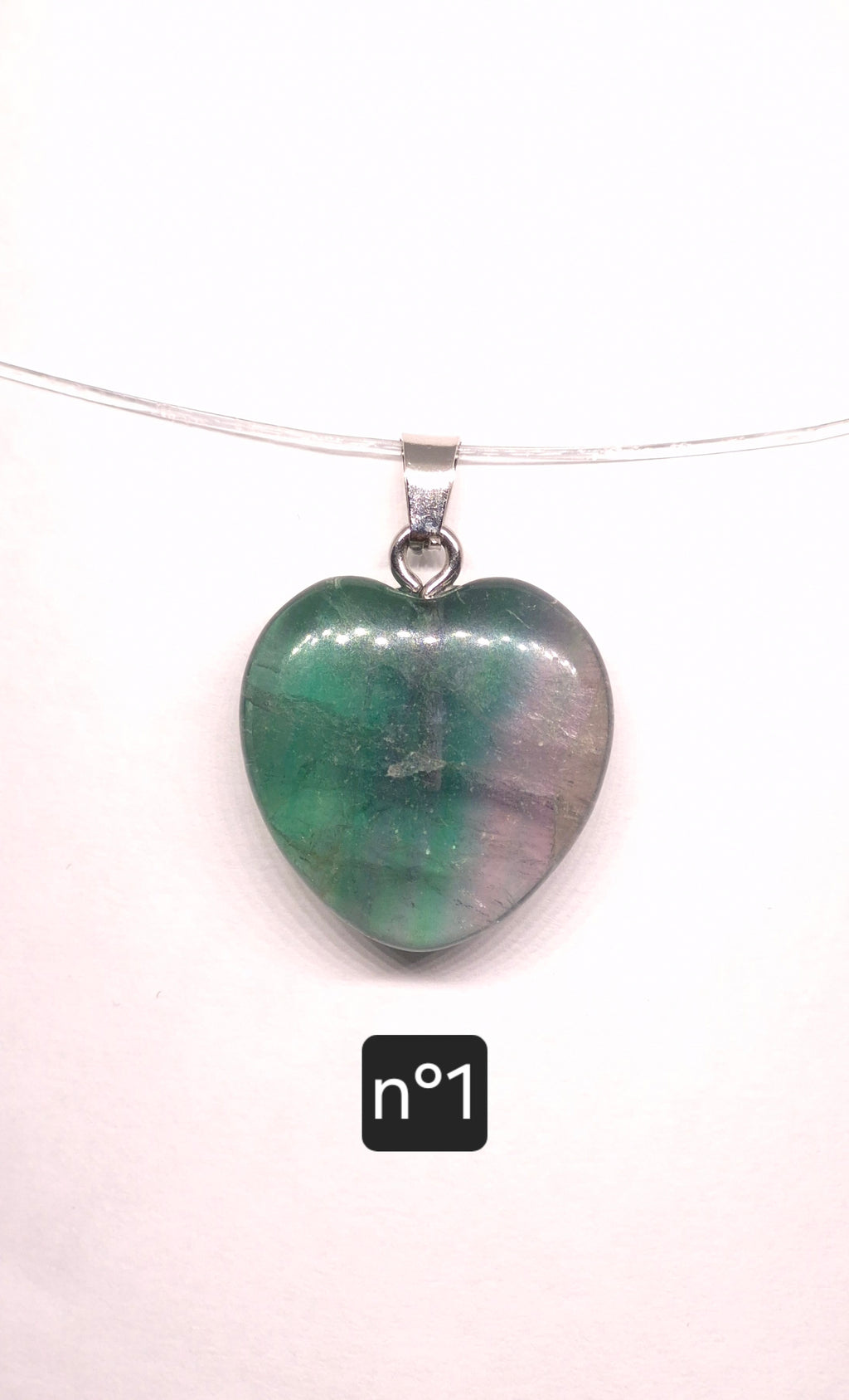 Pendentif Cœur en Fluorine Multicolore de Chine – 20 mm – Grade A