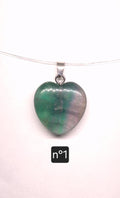 Pendentif Cœur en Fluorine Multicolore de Chine – 20 mm – Grade A