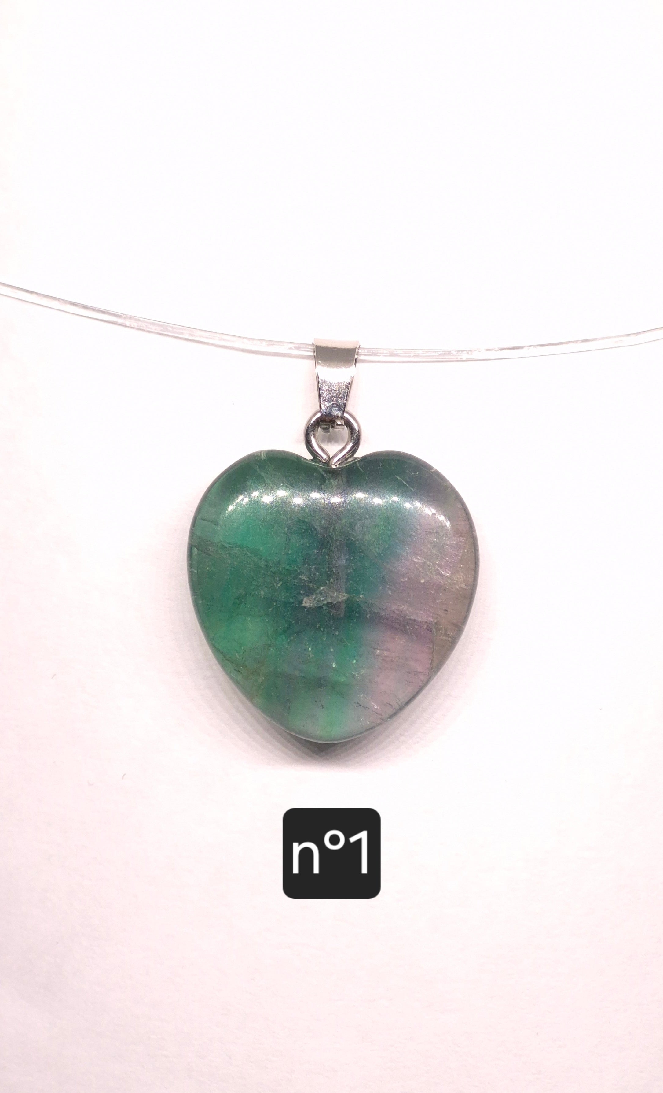 Pendentif Cœur en Fluorine Multicolore de Chine – 20 mm – Grade A