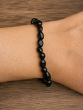 Bracelet en Obsidienne Noire Naturelle – Perles Polies