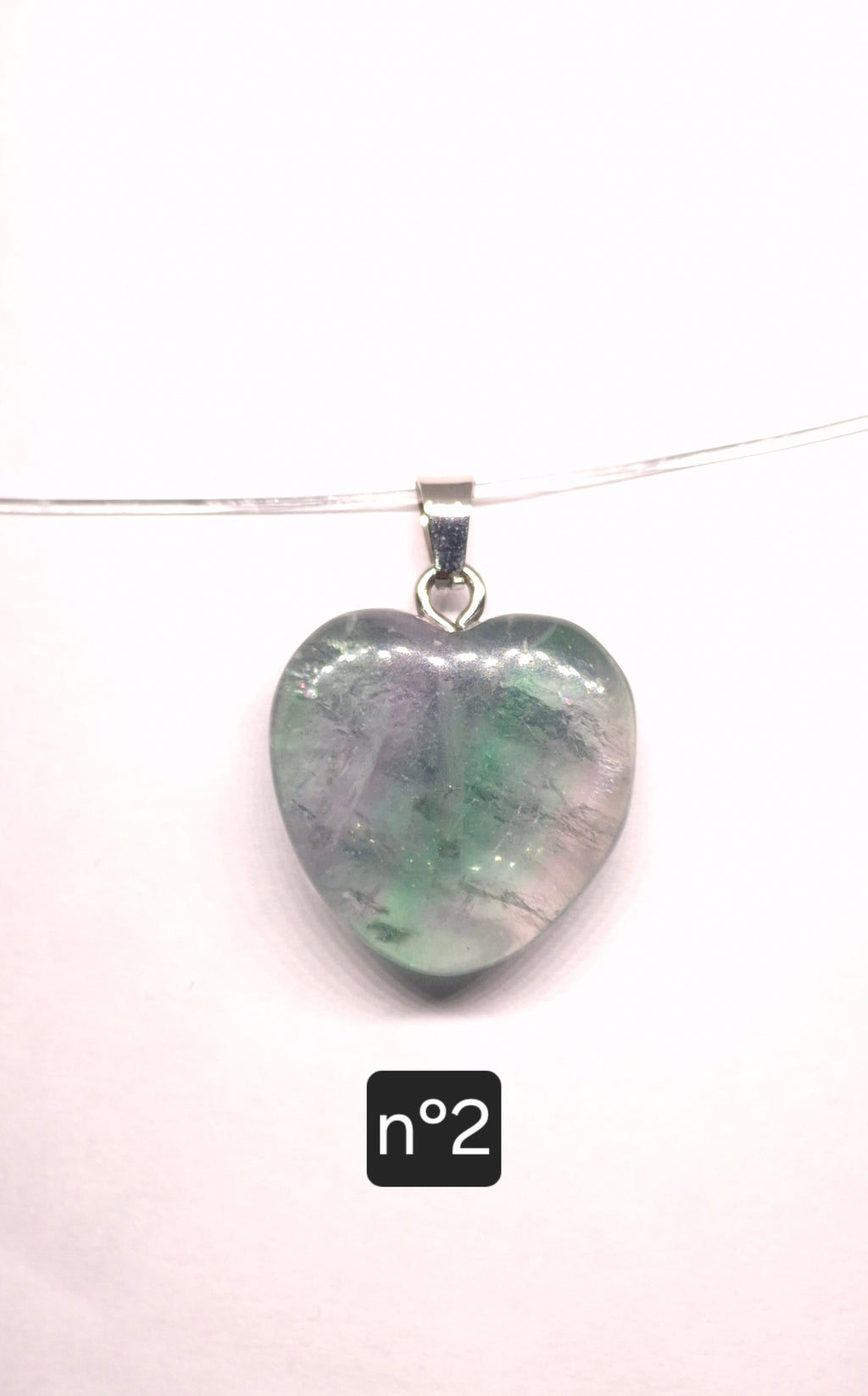 Pendentif Cœur en Fluorine Multicolore de Chine – 20 mm – Grade A