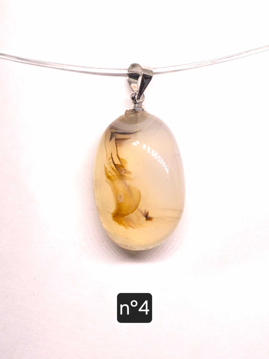 Pendentif Pierre Roulée en Agate Laiteuse du Brésil – Grade A