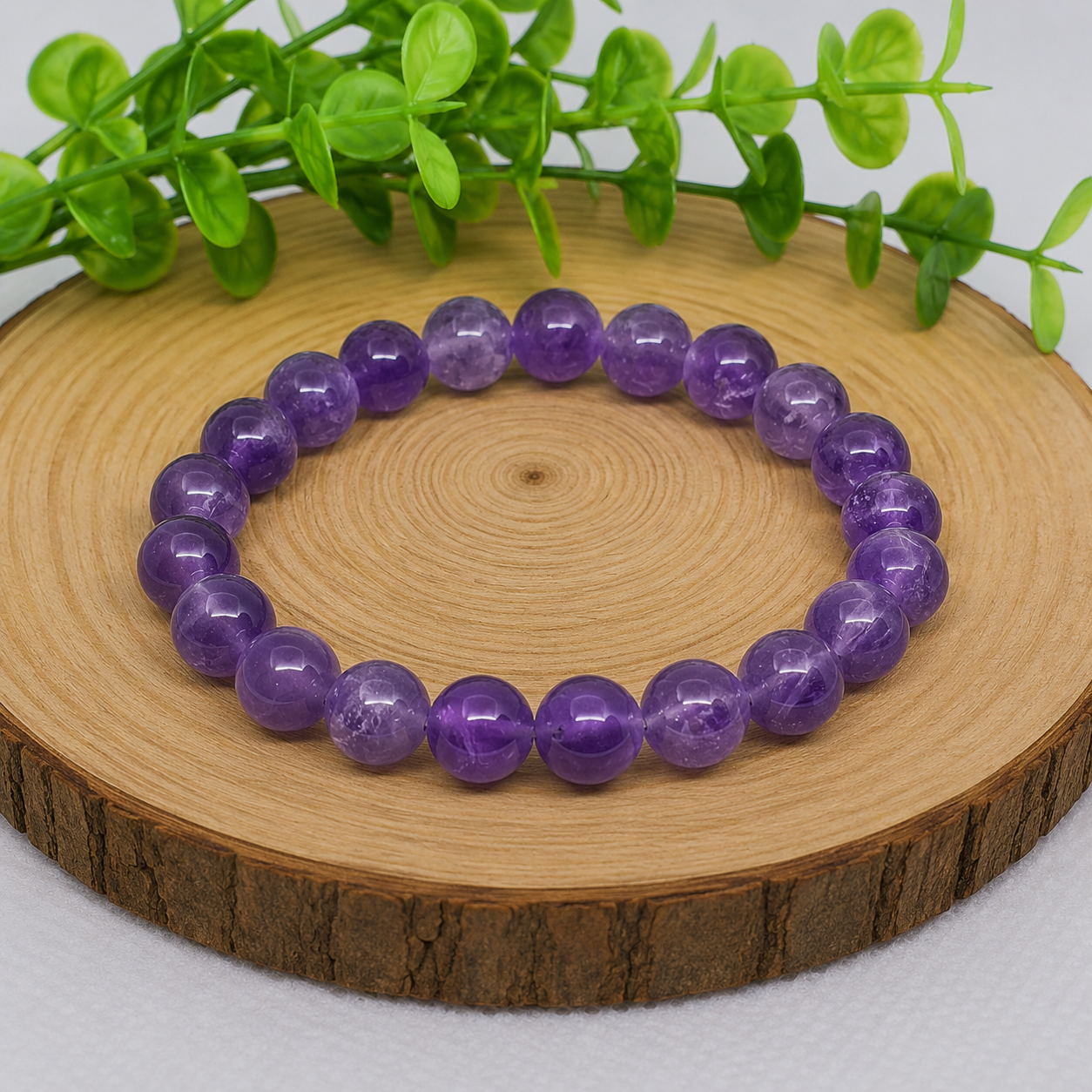 Bracelet en Améthyste A 8mm - Sérénité, Clarté Mentale & Apaisement