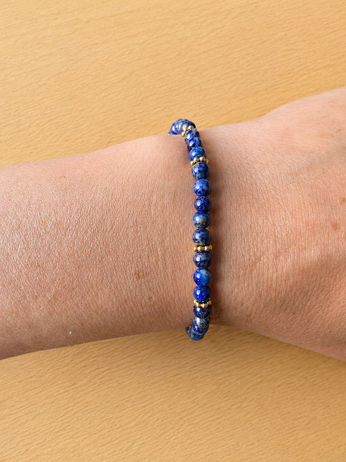 Bracelet doré Lapis Lazuli