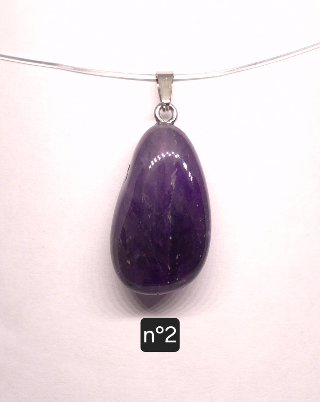 Pendentif Pierre Roulée en Améthyste du Brésil – Grade A