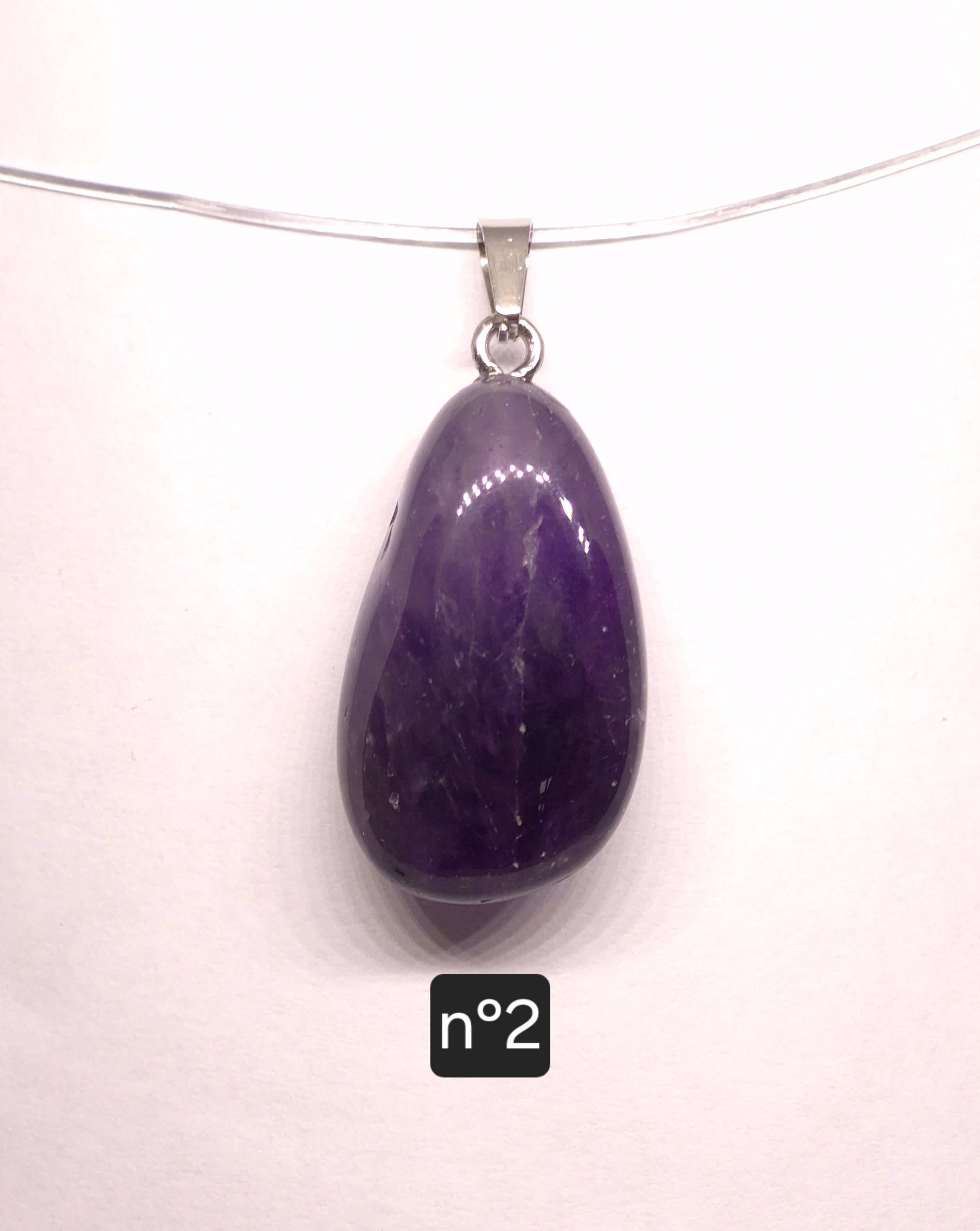 Pendentif Pierre Roulée en Améthyste du Brésil – Grade A