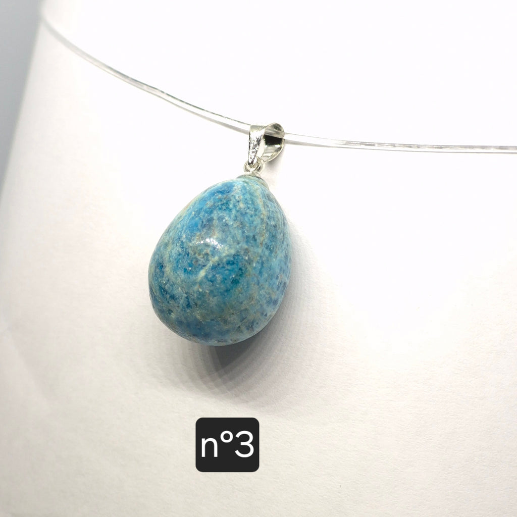 Pendentif Pierre Roulée en Apatite de Madagascar – Grade A