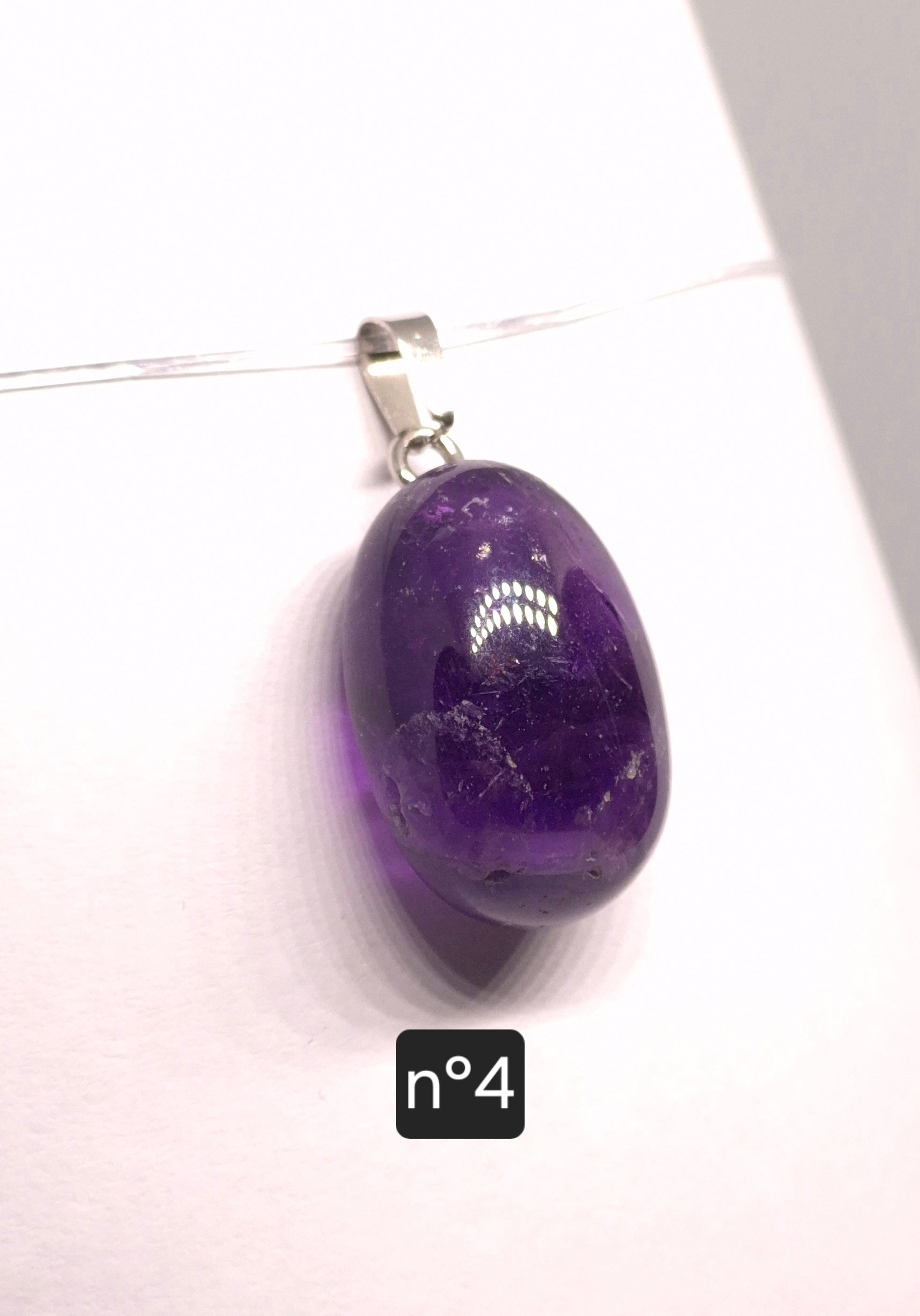 Pendentif Pierre Roulée en Améthyste du Brésil – Grade A