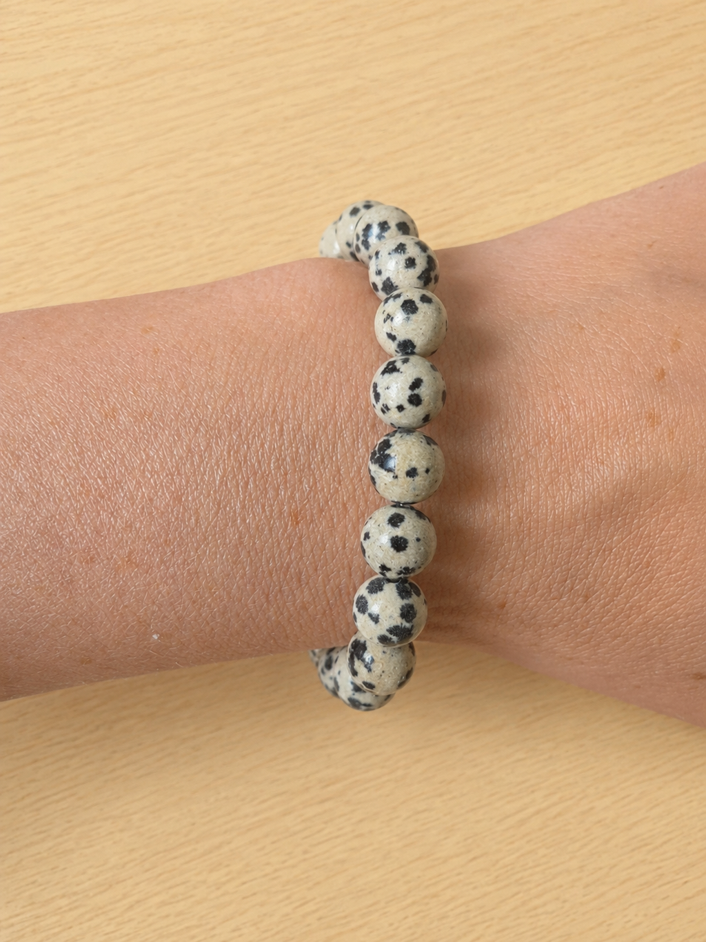 Bracelet en Jaspe Dalmatien Naturel (Grade A) — Joie de Vivre, Équilibre & Protection
