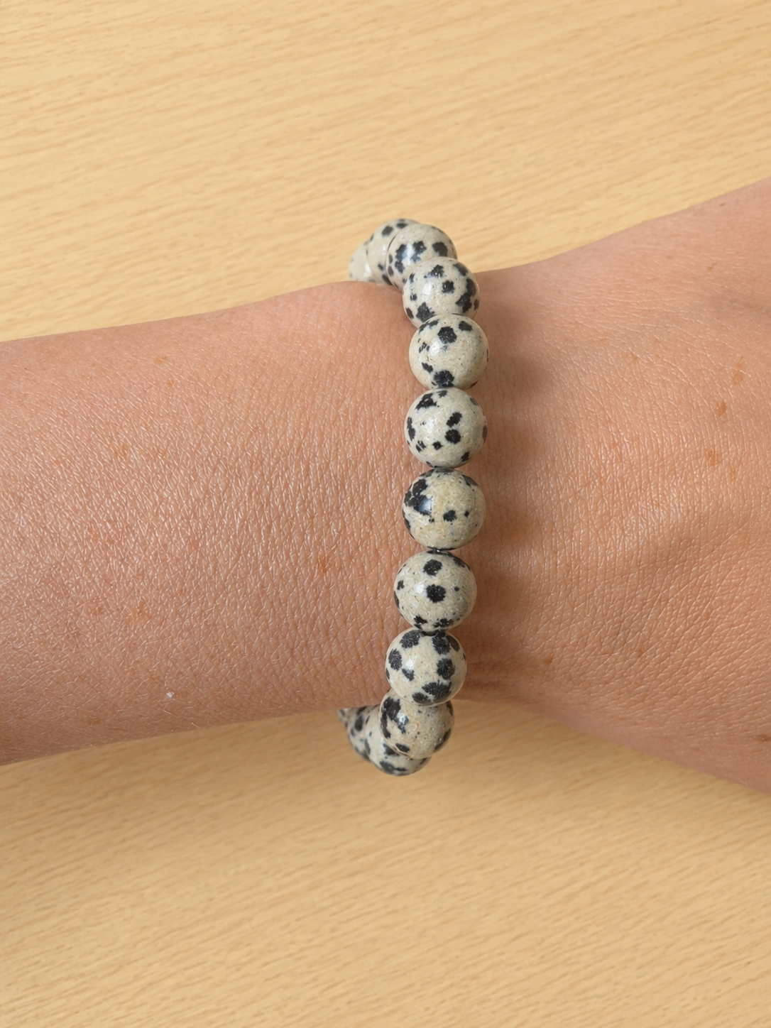 Bracelet en Jaspe Dalmatien Naturel (Grade A) — Joie de Vivre, Équilibre & Protection