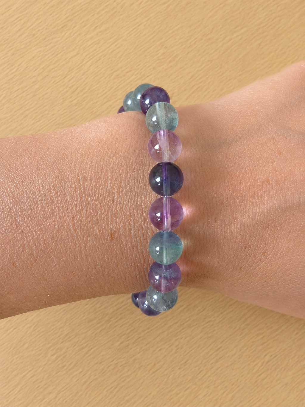 Bracelet en Fluorine Multicolore Naturelle (Grade AA+) — Structure Mentale, Créativité & Harmonie