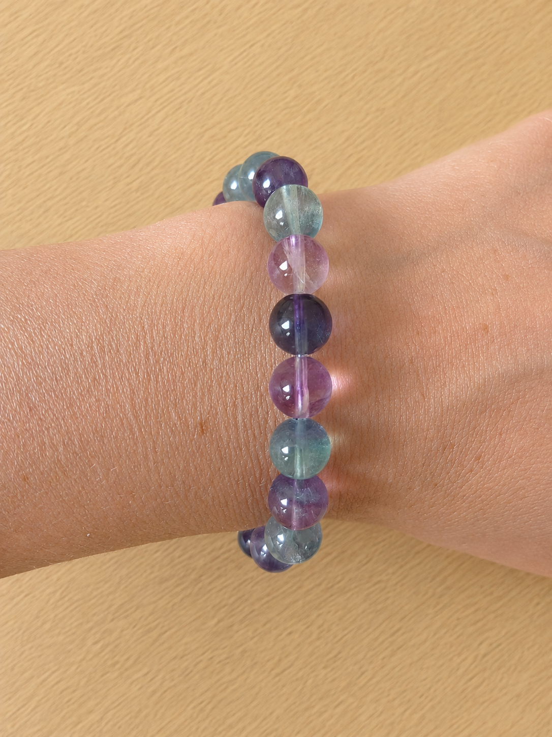 Bracelet en Fluorine Multicolore Naturelle (Grade AA+) — Structure Mentale, Créativité & Harmonie