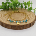 Bracelet doré Apatite bleue, aigue Marine A