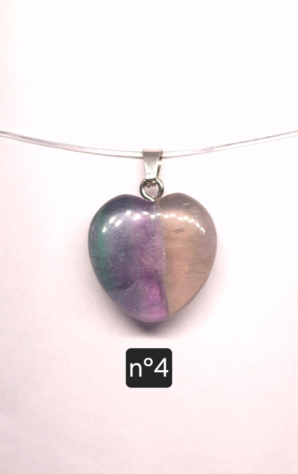 Pendentif Cœur en Fluorine Multicolore de Chine – 20 mm – Grade A
