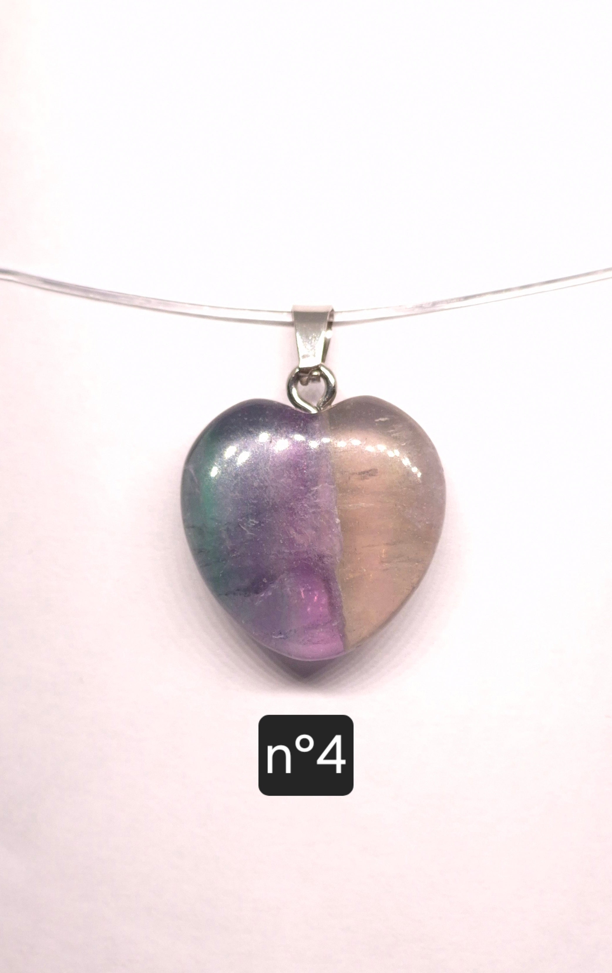 Pendentif Cœur en Fluorine Multicolore de Chine – 20 mm – Grade A