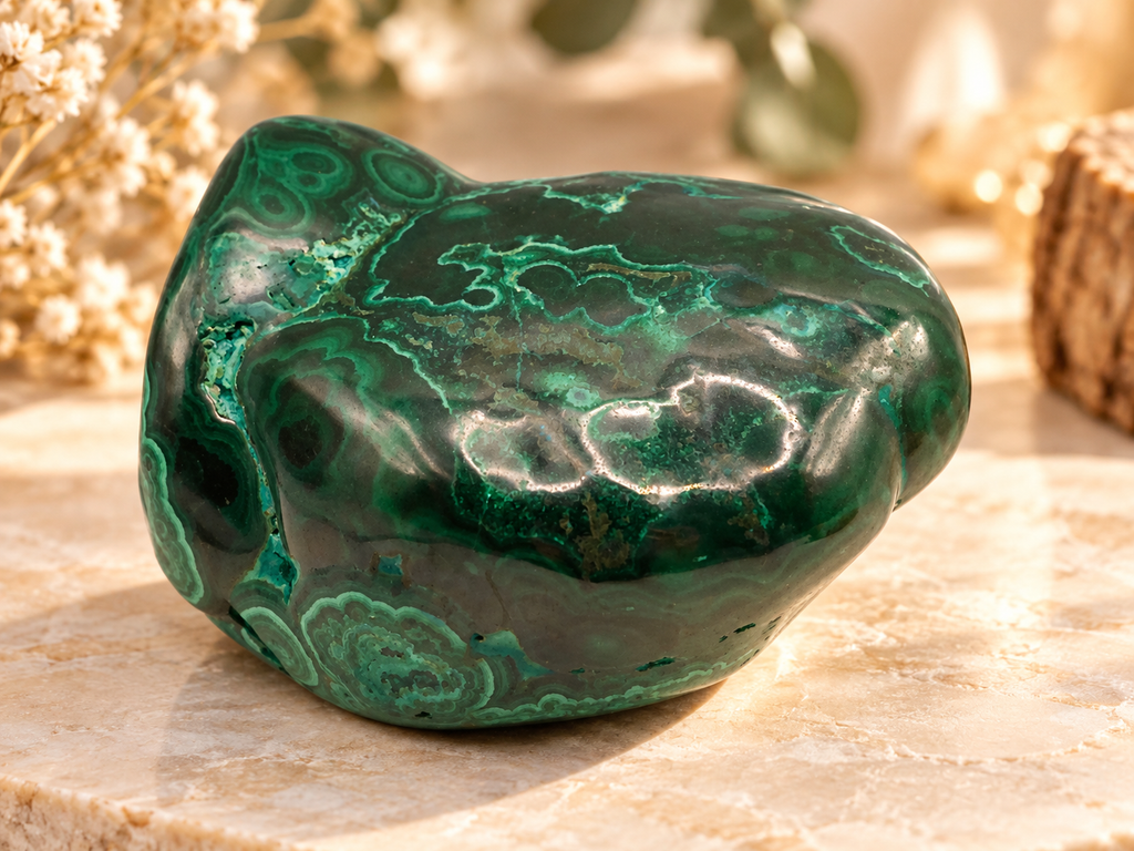 Malachite Chrysocolle AA+ du Congo – Pièce Minérale 850 g