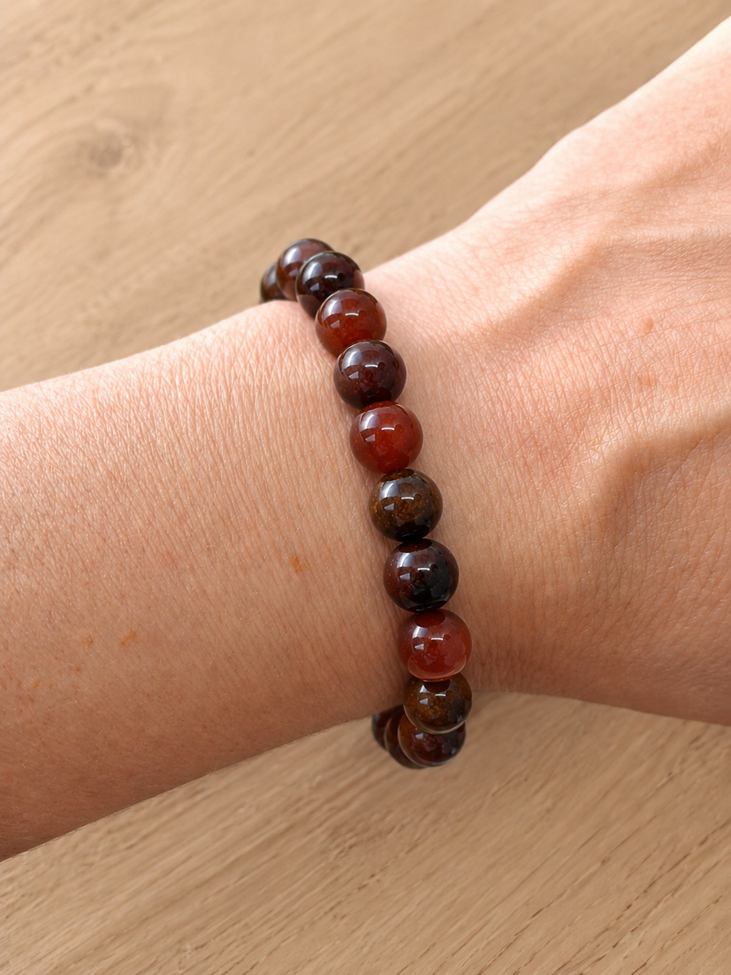 Bracelet en Grenat Brun Hessonite Naturel (Grade AA) — Ancrage, Créativité & Force Intérieure