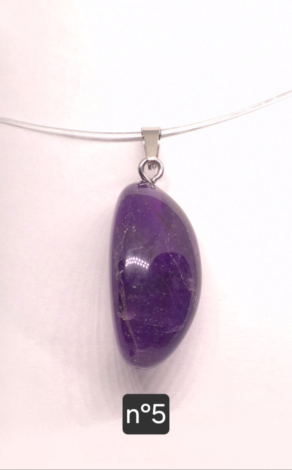 Pendentif Pierre Roulée en Améthyste du Brésil – Grade A