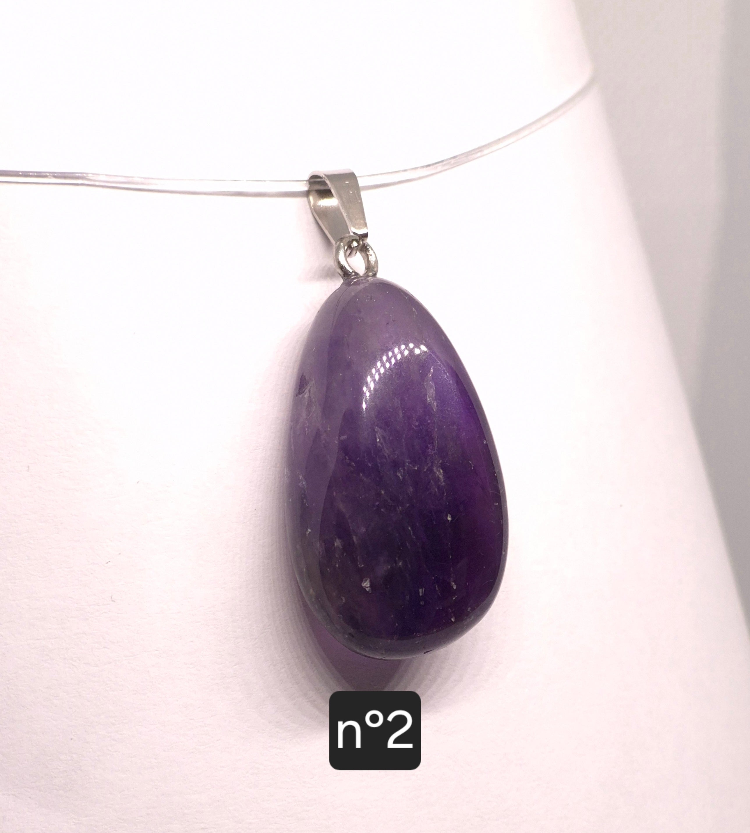 Pendentif Pierre Roulée en Améthyste du Brésil – Grade A